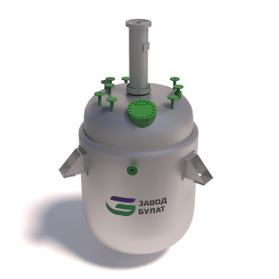 Аппарат с эллиптическим днищем и съемной крышкой, мешалкой, приварной рубашкой